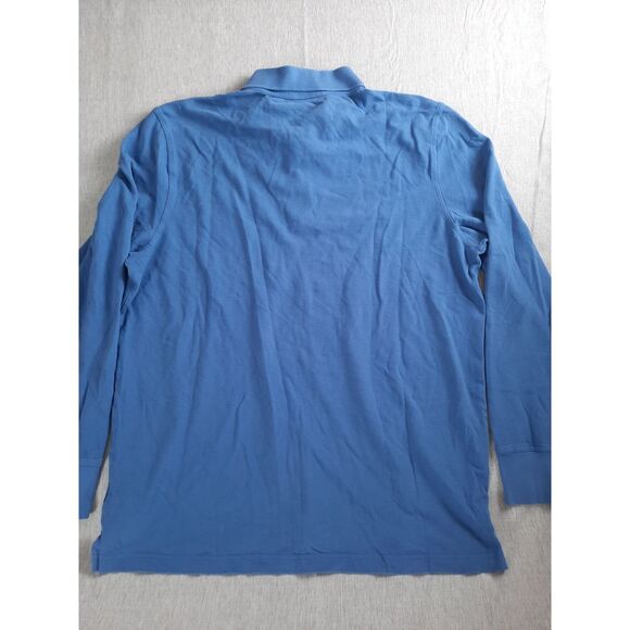 Brooks Brothers 1818 Men 2XL Slim Fit Knit Polo Long Sleeve Blue Embroider Logo - Picture 8 of 9